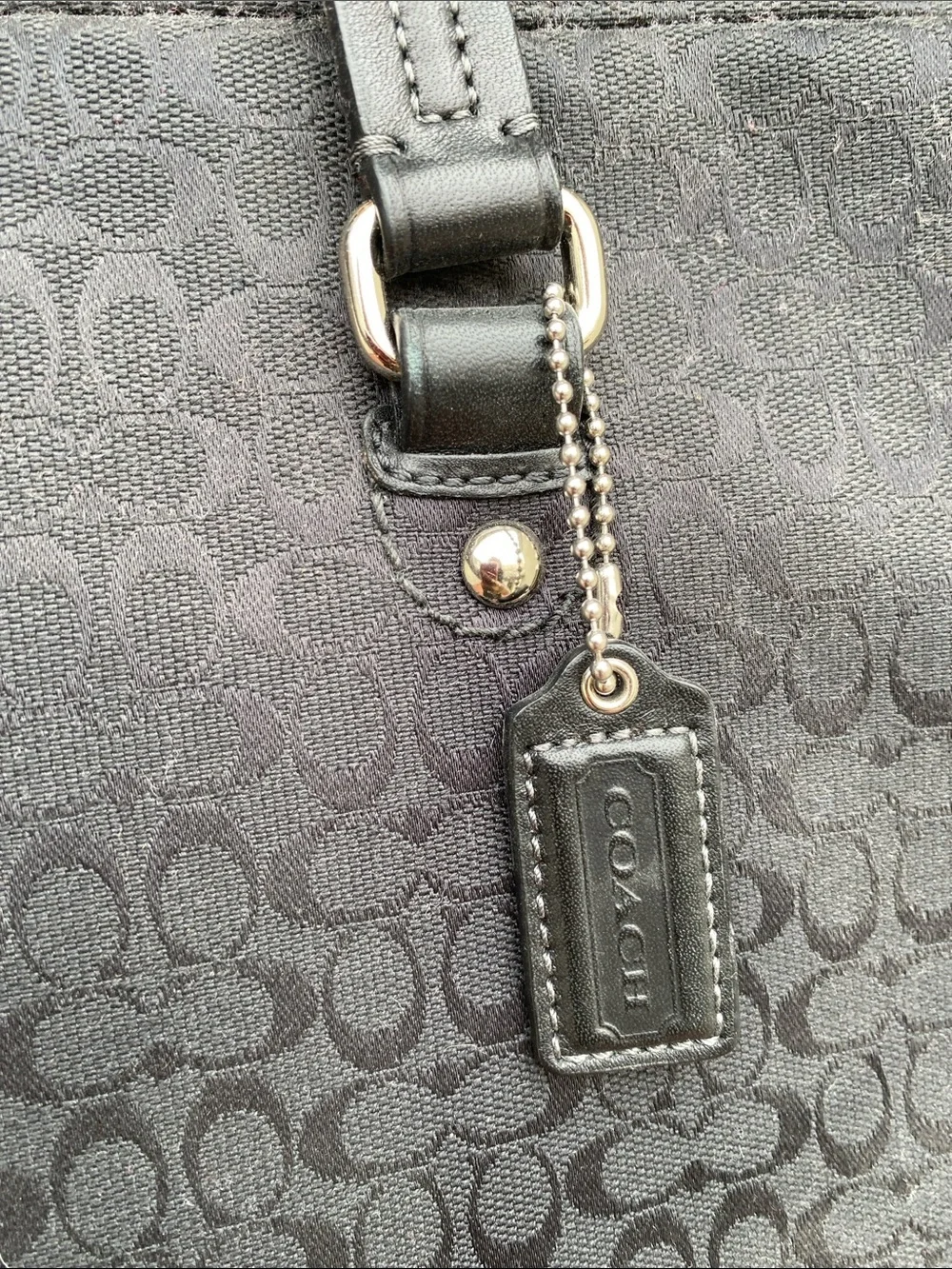 Coach Black Signature Jacquard Laptop Bag